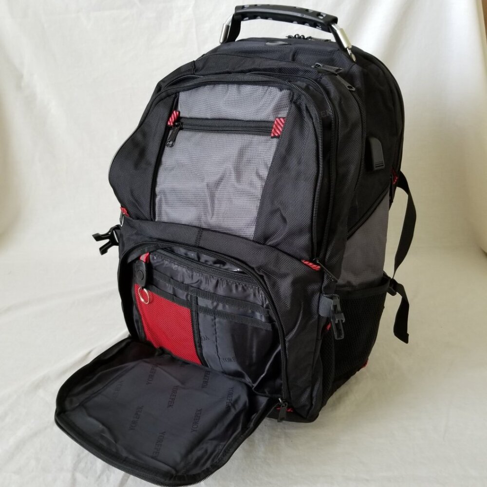 NEW! Topnotch Water-resistant Backpack w/USB/Luggage Strap/Padded Laptop Pocket - Picture 9 of 16
